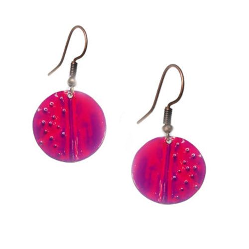 FUCHSIA Hot PINK CIRCLE EARRINGS