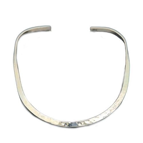 Basic U Silver Hammered Slider/ Chokers