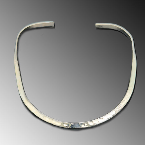 Basic U Silver Hammered Slider/ Chokers