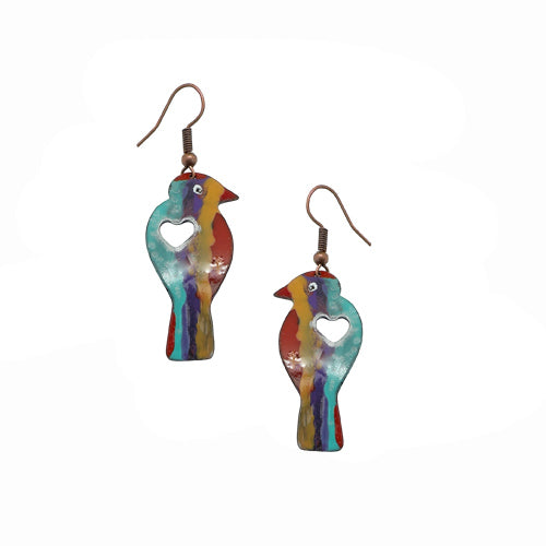 Birds Copper Dangle Earrings