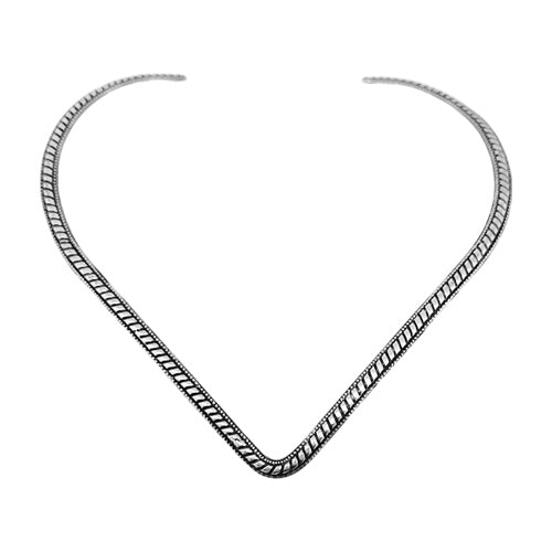 Basic V Silver Design Slider/ Chokers