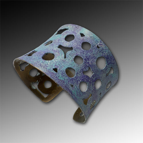 Turquoise purple Bronze Cuff