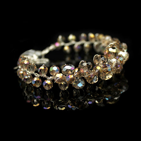 Buy Rose Gold Wedding Bracelet With Crystal Leaf for Brides| Adorn A Bride  - Wholesale