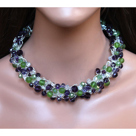 Purple Green Statement Necklace – Nurit Niskala