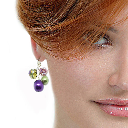 Green and hot sale purple earrings